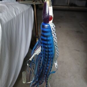 Blue Skirted Trolled Lure for Saltwater Fishing